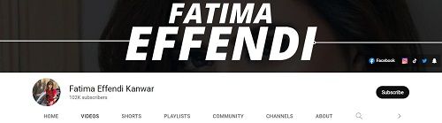 Fatima Effendi's YouTube channel