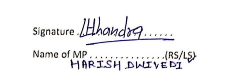 Harish Dwivedi's signature