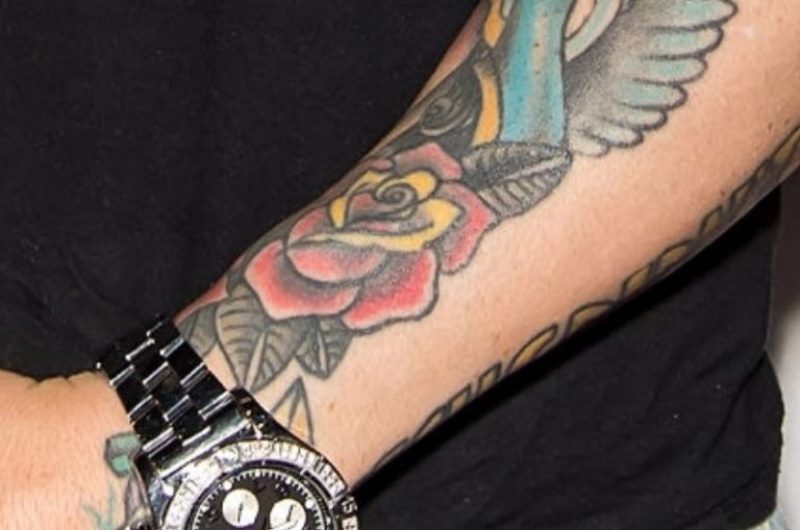 Jason David Frank's tattoo on left forearm image