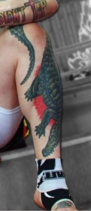 Jason David Frank's tattoo on left leg