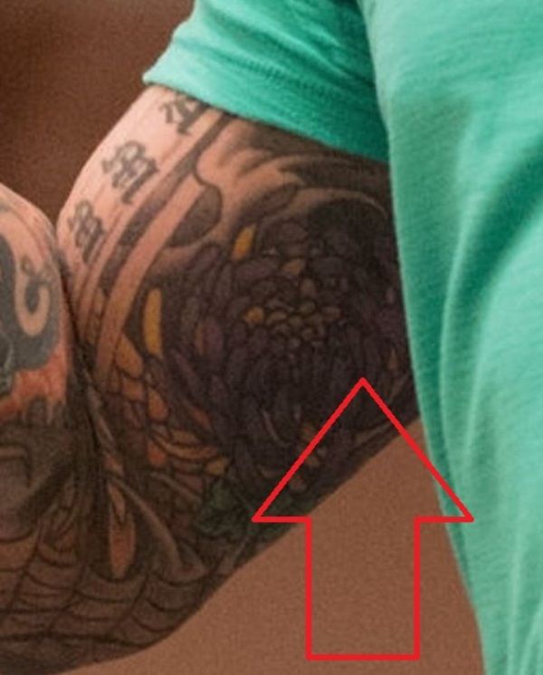 Jason David Frank's tattoo on right bicep