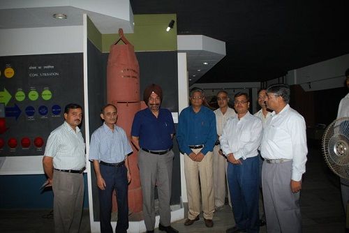Jaswant Singh Gill with the capsule used in coal mine tragedy
