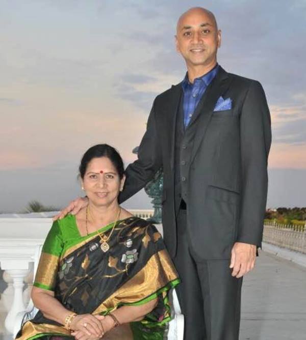 Jayadev Galla with his mother