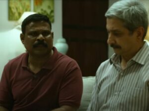 Kamlesh Sawant (left) in a still from the Hindi film Drishyam 2