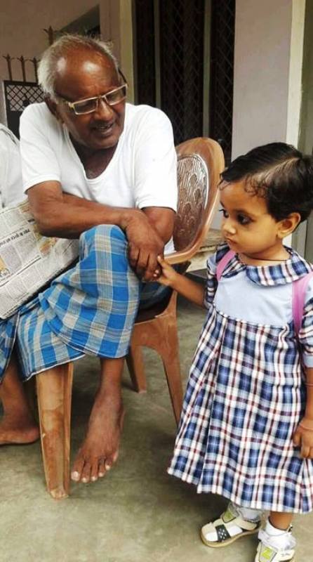 Mahavir Prasad with Kaushal Kishore's granddaughter
