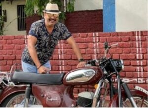 Naresh Babu with his Royal Enfield bike SHL M11