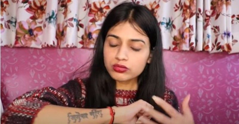 Nidhi Chaudhary's tattoo on her wrist