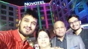 Nikhil Siddhartha (left), along with his parents and brother, Rohit Siddhartha