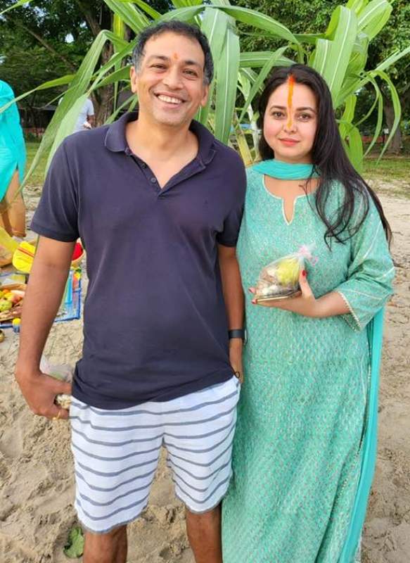 Rohini Acharya with her husband