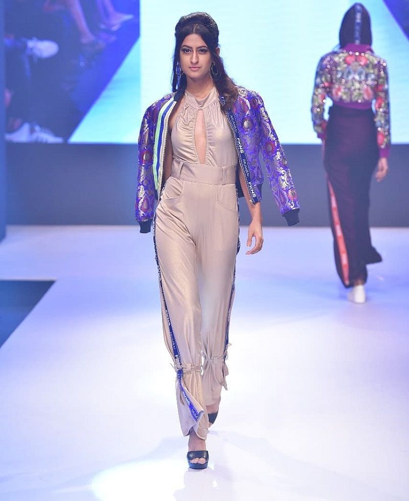 Saumya Bhandari walking ramp for Delhi times fashion week