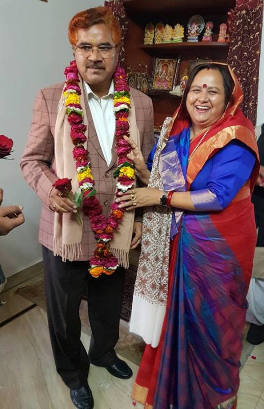 Seema Upadhyay with her husband