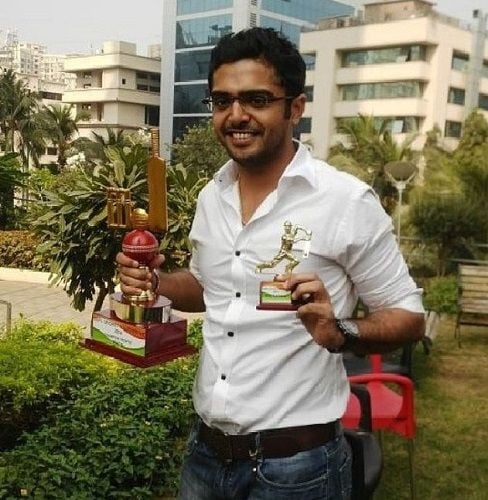 Sohail Kathuria with his cricket trophies