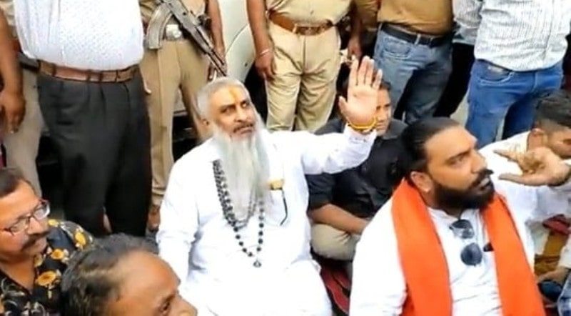 Sudhir Suri during the protest in Amritsar right before his death