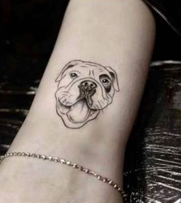 Vinny Arora's tattoo of her dog Oreo's face
