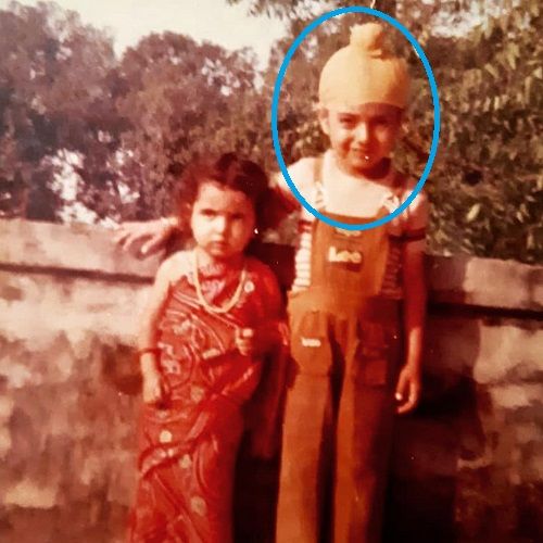 A childhood picture of Ranveer Brar with his sister