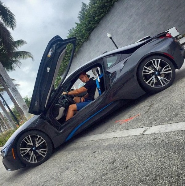 A photo of Dr Mike in his BMW i8