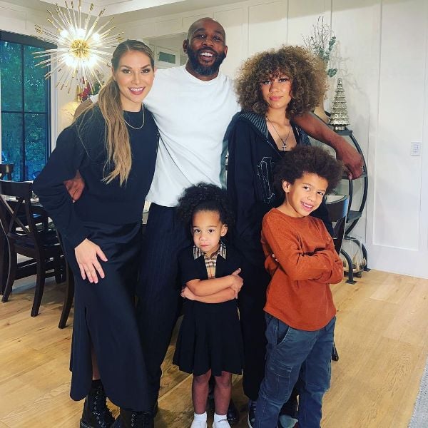 A picture of Stephen Boss with his wife, Allison Holker, and children