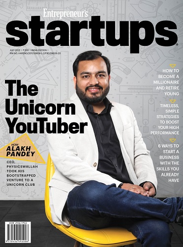 Alakh Pandey featured on cover of Entrepreneur’s Startups magazine