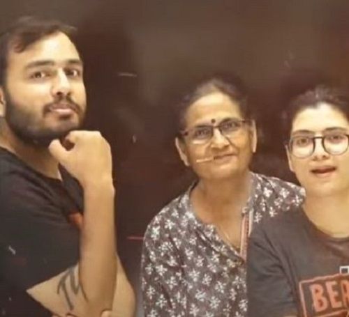 Alakh Pandey with his mother and sister