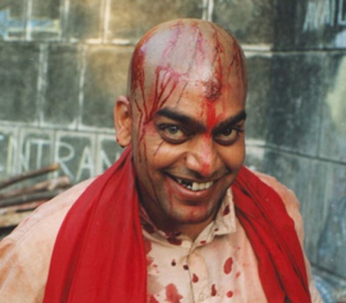 Ashutosh Rana as Lajja Shankar Pandey in the Hindi film Sangharsh