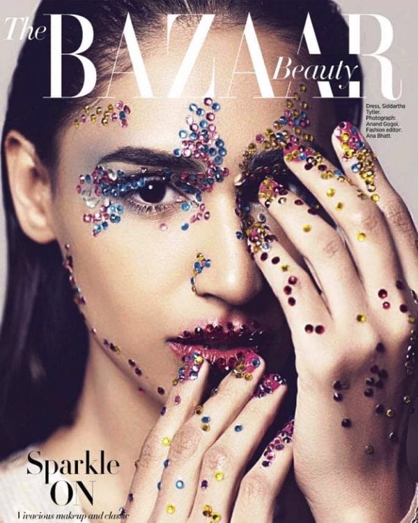 Hasleen Kaur's image on the cover of The Bazaar Beauty