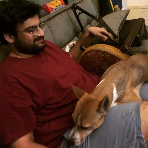Karunesh Talwar with his Telomian dog named Scout