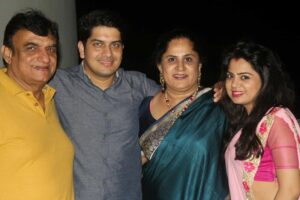 Karunesh Talwar with his parents and sister