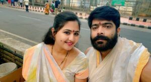 L. V. Revanth with his wife Anvitha Gangaraju
