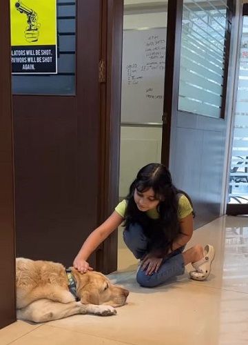 Lavishka Gupta with her pet dog