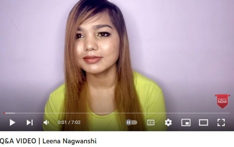Leena Nagwanshi in a still from her first YouTube video titled 'Q&A Video'
