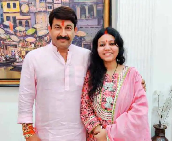 Manoj Tiwari with Surabhi Tiwari