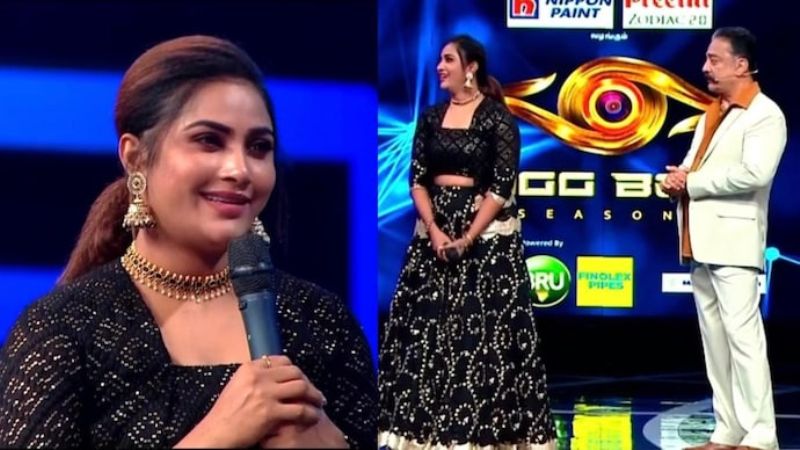 Myna Nandhini appearing as a wild card contestant in Big Boss (Tamil season-6)