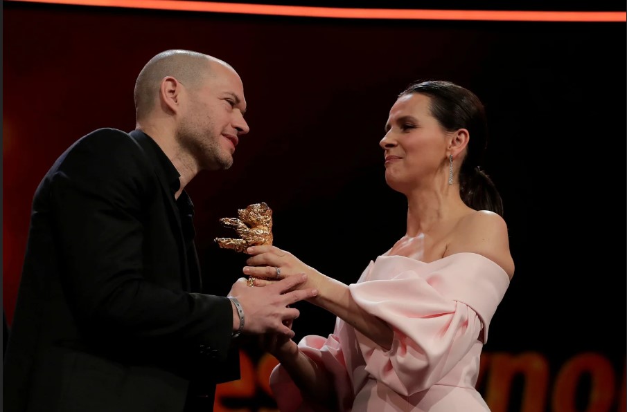 Nadav Lapid receiving Golden Bear Award at the 2019 Berlin International Film Festival