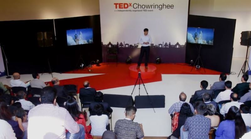 Pawan Kumar Chandan giving a TEDx speech in December 2019
