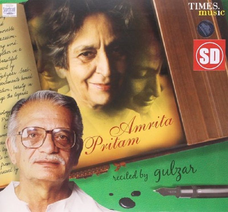 Poster of audio album, 'Amrita recited by Gulzar'