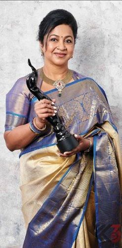 Raadhika Sarathkumar with her Filmfare Award