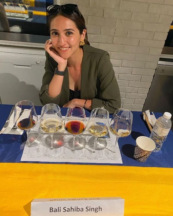 Sahiba Bali at a wine sommelier session hosted by Pelago, a travel experiences platform created by Singapore Airlines Group