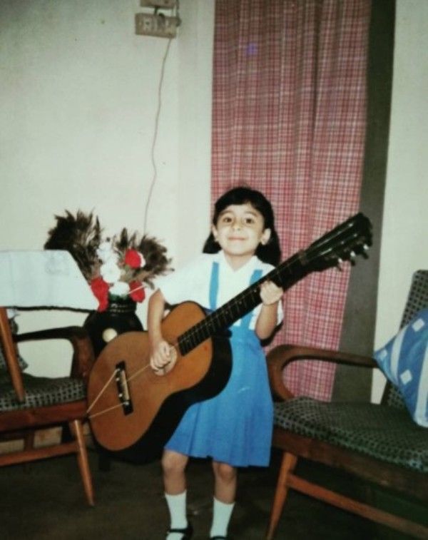 a childhood image of Coral Bhamra