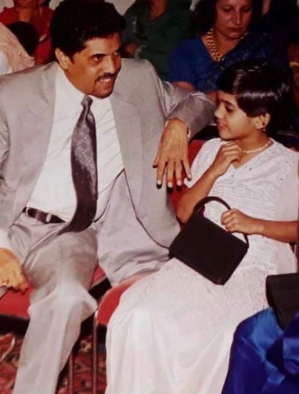 A childhood picture of Samiksha Pednekar with her father. Satish Motiram Pednekar