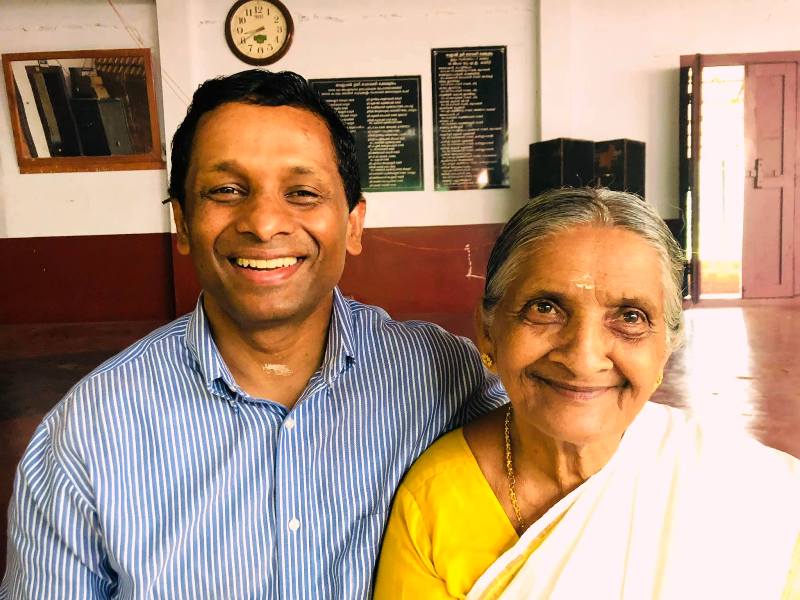 A photo Surendran with his mother