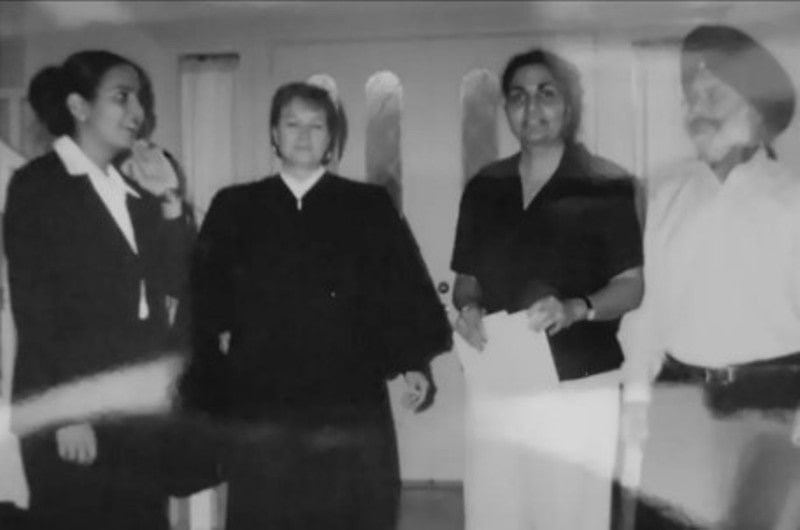 A photo of Manpreet Singh (extreme left) taking oath as an attorney in the US