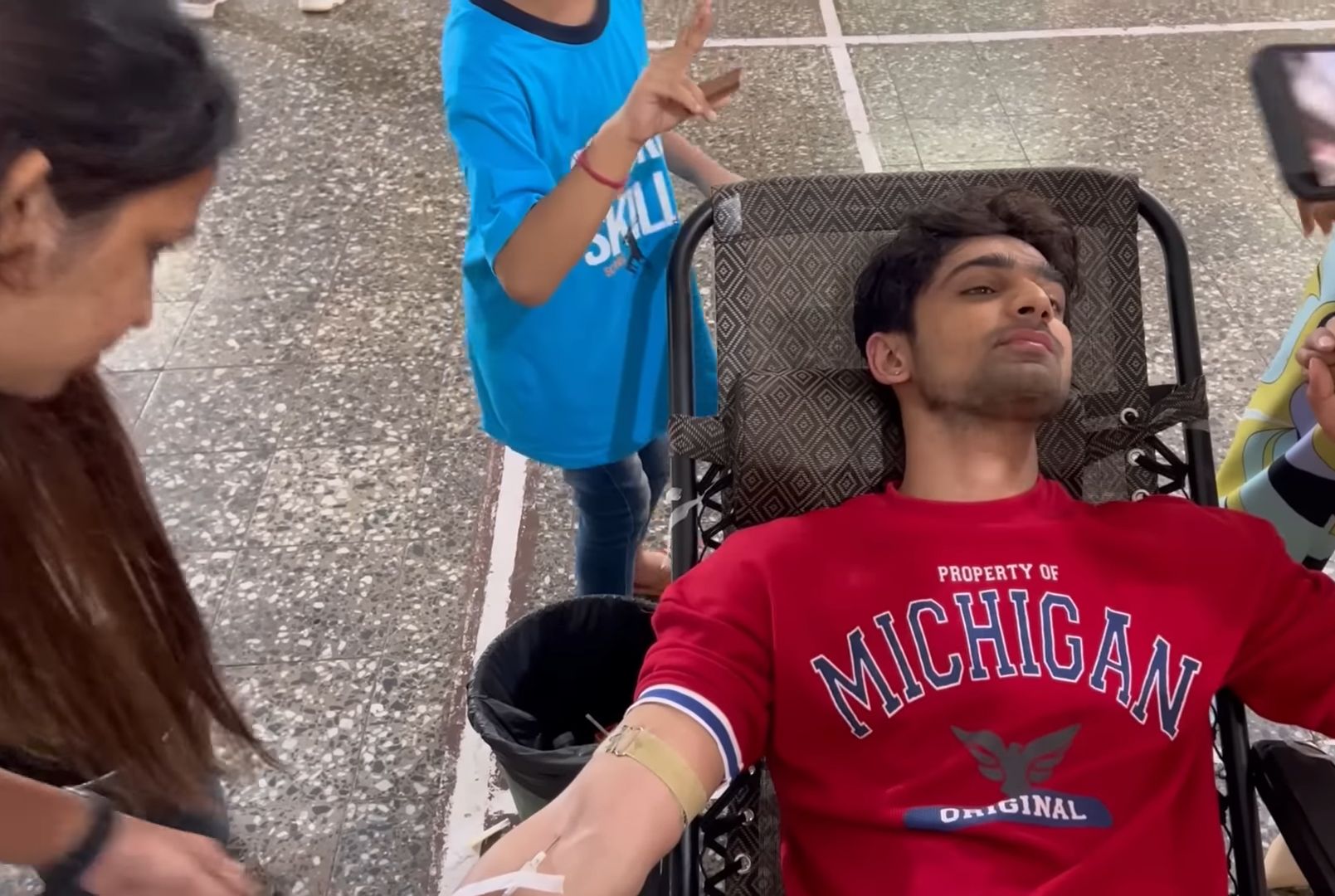 Abhishek in a blood donation camp