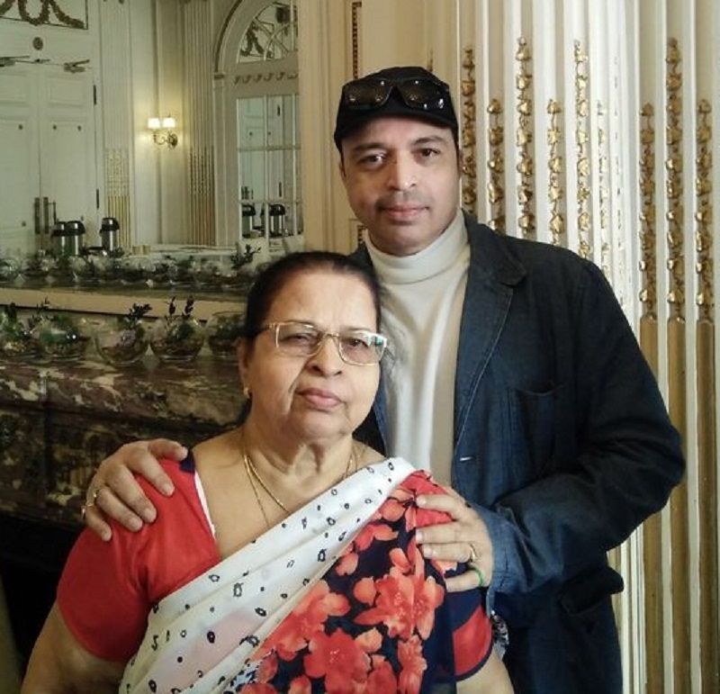 Altaf Raja with his mother