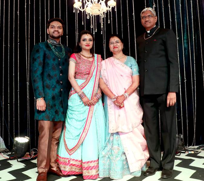 Anil Kumar Lahoti with his wife, son, and daughter-in-law