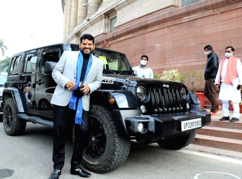 Brij Bhushan Sharan Singh with his Jeep Wrangler car 