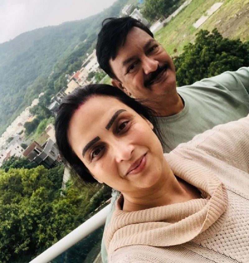 Chitra Wagh with her husband