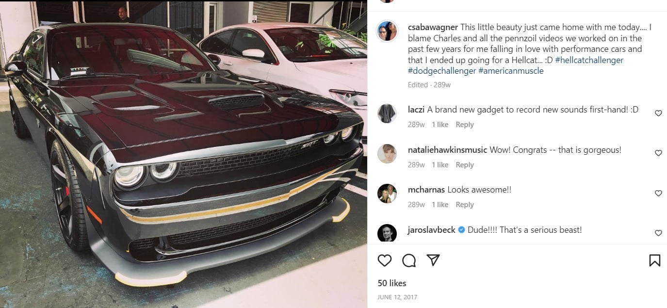Csaba Wagner's Instagram post about his car