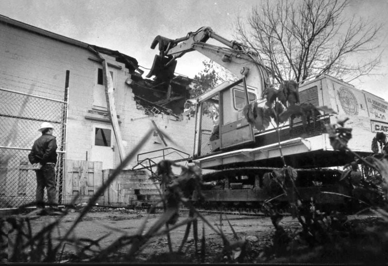 Demolition continued on the Oxford Apartments, 924 N. 25th Street, Milwaukee, Wisconsin, US, where Jeffrey Dahmer lived and committed many of his murders