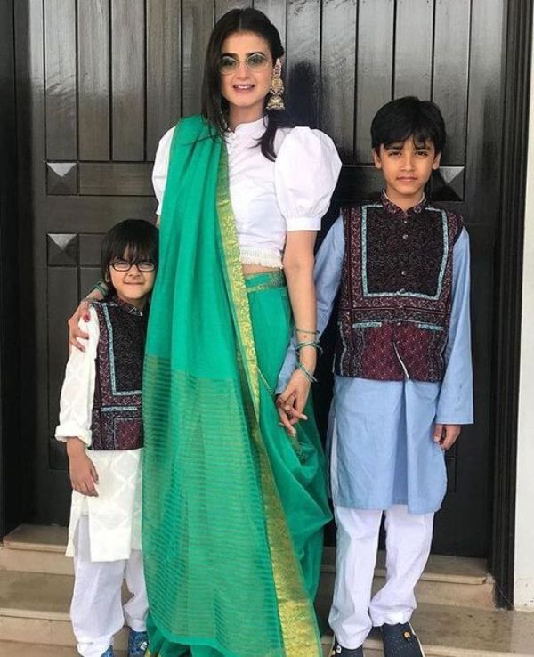 Hira Mani with her sons