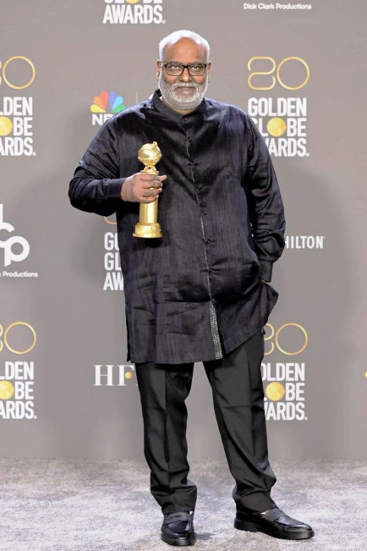 M. M. Keeravani at Golden Globes Awards (2023)